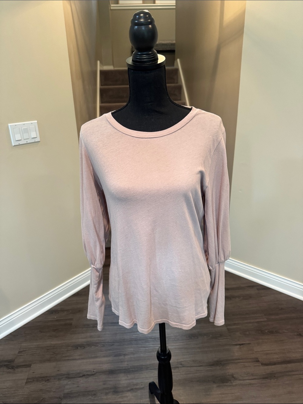 LAmade Long Sleeve Scoop-Neck Tee in Dusty Rose